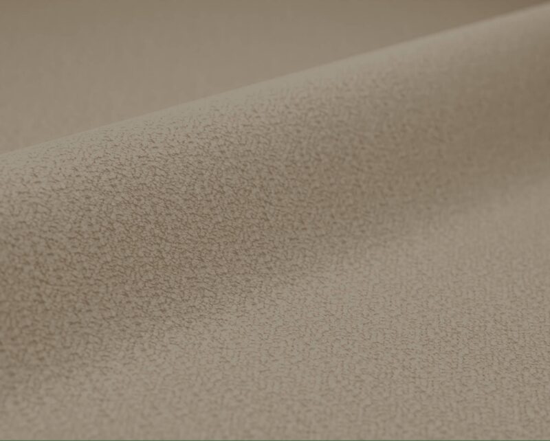 Axium FR recycled-content flame-retardant upholstery fabric, colour 01: 63% acrylic / 18% recycled polyester / 16% recycled olefin PP / 3% polyester, melange Uni weave, 140 cm wide, 630 g/m², 50 000 Martindale rubs class GC, light fastness 6-7, EN 1021 / IMO Part 8 / C&M certified — for sustainability-led hospitality and office projects.