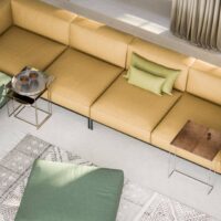 Barium FR upholstery fabric in interior — 100% polyester FR, BS 5852 CRIB 5, 32-colour palette. Lifestyle view 2.