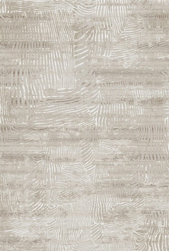 Berwick Misty Dune Rug — classic damask pattern, top view