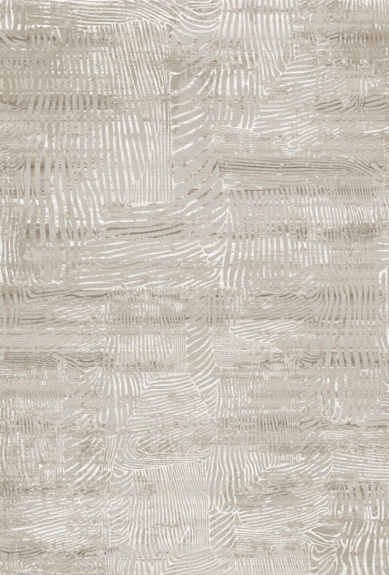 Berwick Misty Dune Rug — classic damask pattern, top view