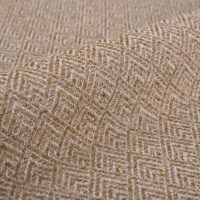 Calace FR flame-retardant upholstery fabric, colour 02: 100% polyester Dessin weave with a fine 4.5 × 3.5 cm texture, 140 cm wide, 50 000 Martindale rubs class SC, EN 1021 / IMO Part 8 / C&M / CRIB 5 (BS 5852) certified — for hotels, restaurants, offices and public-space upholstery.