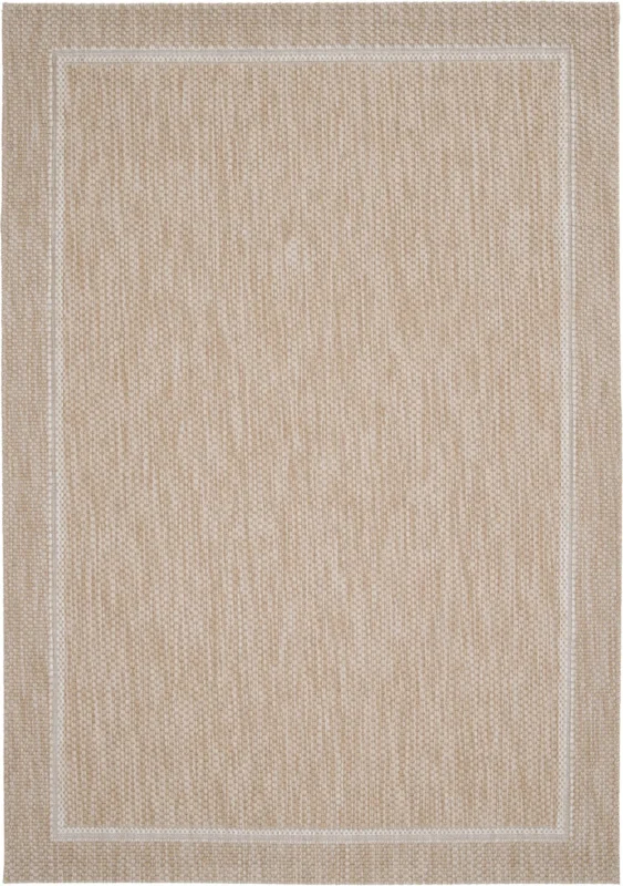Grano Frame Amber bordered outdoor rug top view