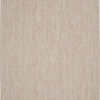 Harve beige herringbone outdoor rug top view