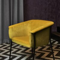 Lapis FR upholstery fabric in interior — 100% polyester FR, lightweight 100 000 Martindale chenille. Lifestyle view 4.