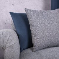 Monti FR upholstery fabric in interior — 100% polyester FR Dessin, BS 5852 CRIB 5 certified. Lifestyle view 2.
