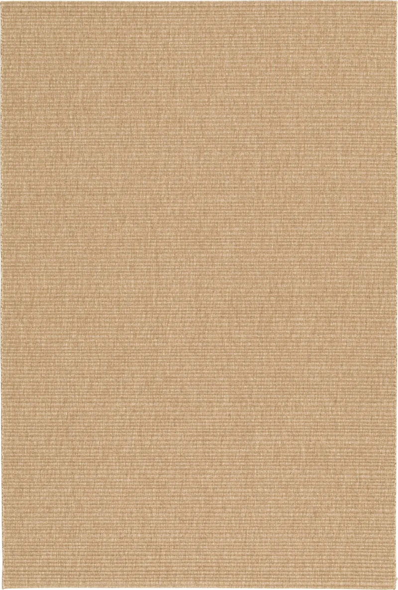 Oasis beige outdoor terrace rug top view