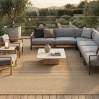 Oasis outdoor rug on a terrace interior scene