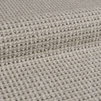 Thyme recycled-content upholstery fabric, colour 06: 94% recycled olefin / 6% polyester Uni weave with a soft, lightly slubbed natural-fibre look, 140 cm wide, 580 g/m², 45 000 Martindale rubs class SC, light fastness 7 — UV-stable, stain-resistant sustainability-led upholstery.