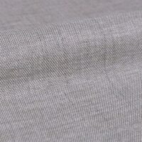Tonka FR recycled-content flame-retardant upholstery fabric, colour 06: 51% recycled olefin / 49% recycled polyester Uni weave with a salt-and-pepper two-tone micro-texture, 140 cm wide, 395 g/m², 40 000 Martindale rubs class SC, EN 1021 / IMO Part 8 / C&M certified — over 99% recycled content.