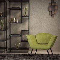 Volterra upholstery fabric in interior — 85% polyester / 15% cotton, 100 000 Martindale, 54-colour palette. Lifestyle view 1.